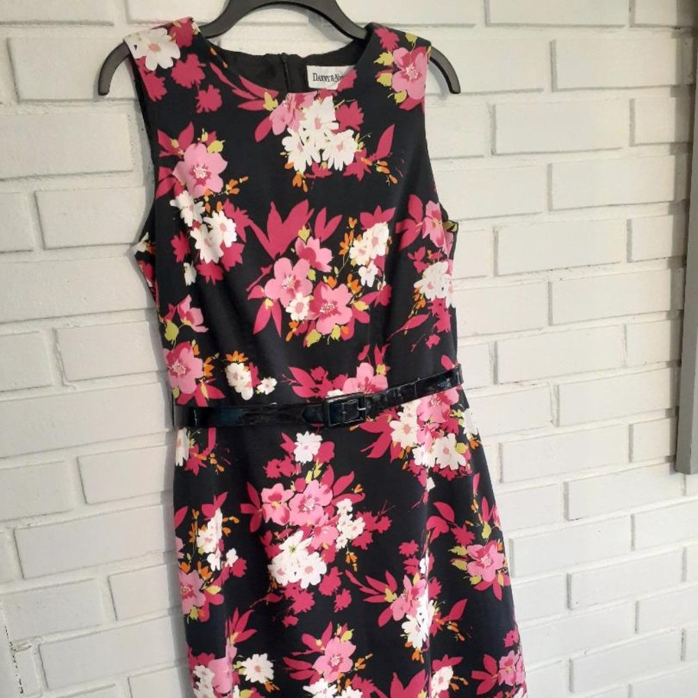 Danny & Nicole Black and Pink Floral Dress